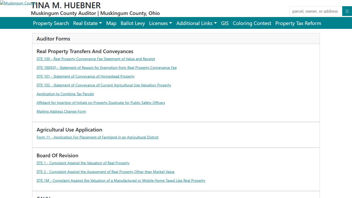 Muskingum County Real Estate Search