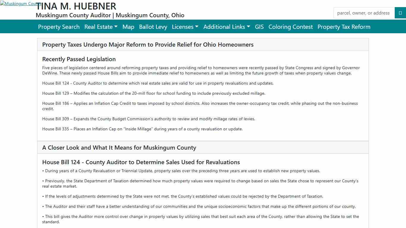 Muskingum County Real Estate Search