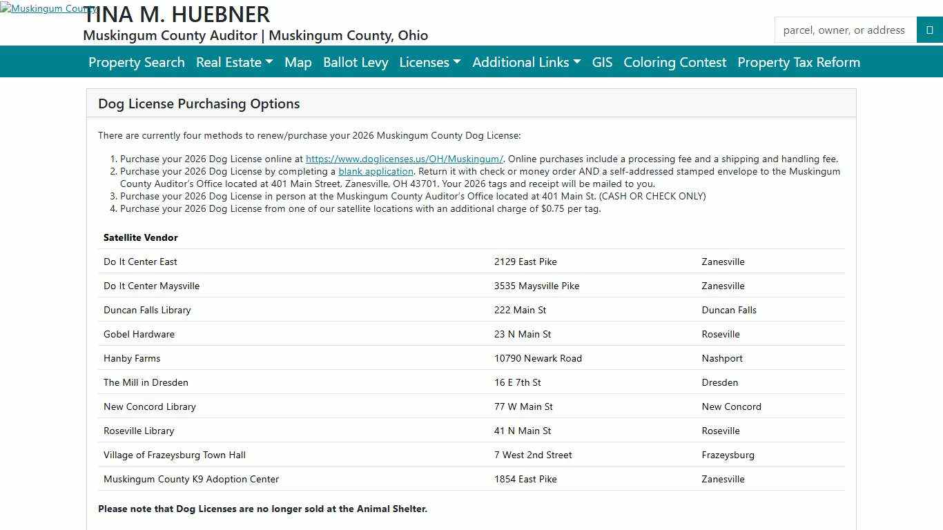 Muskingum County Real Estate Search