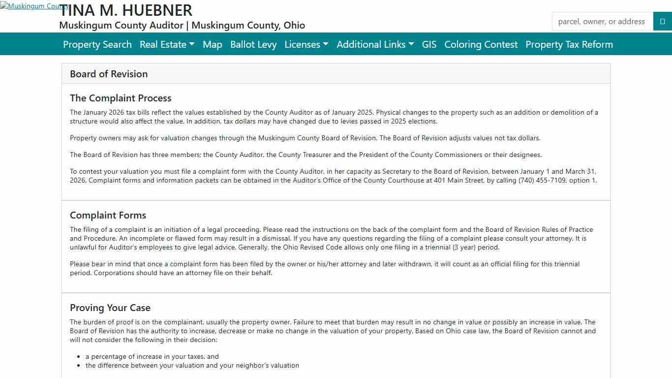 Muskingum County Real Estate Search